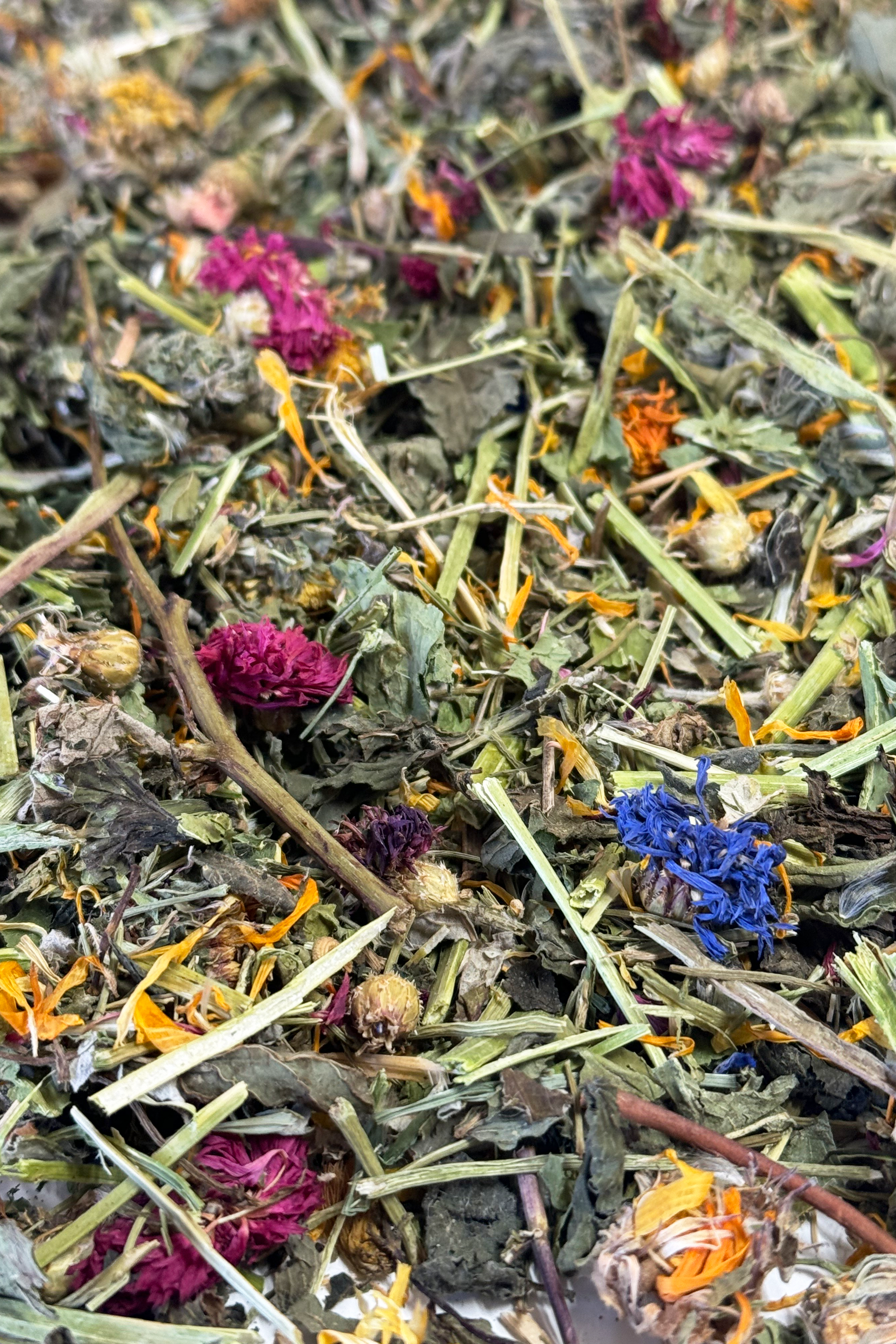 Moony Paw Flower & Herb Mix – nutrient-rich forage for hamsters, rabbits, guinea pigs, degus, and chinchillas.