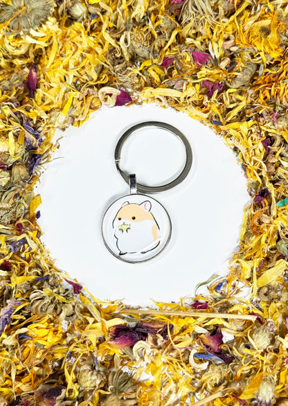 Moony Paw Hamster Keychain – adorable miniature hamster keychain for animal lovers; perfect for gifts or personal keepsakes.