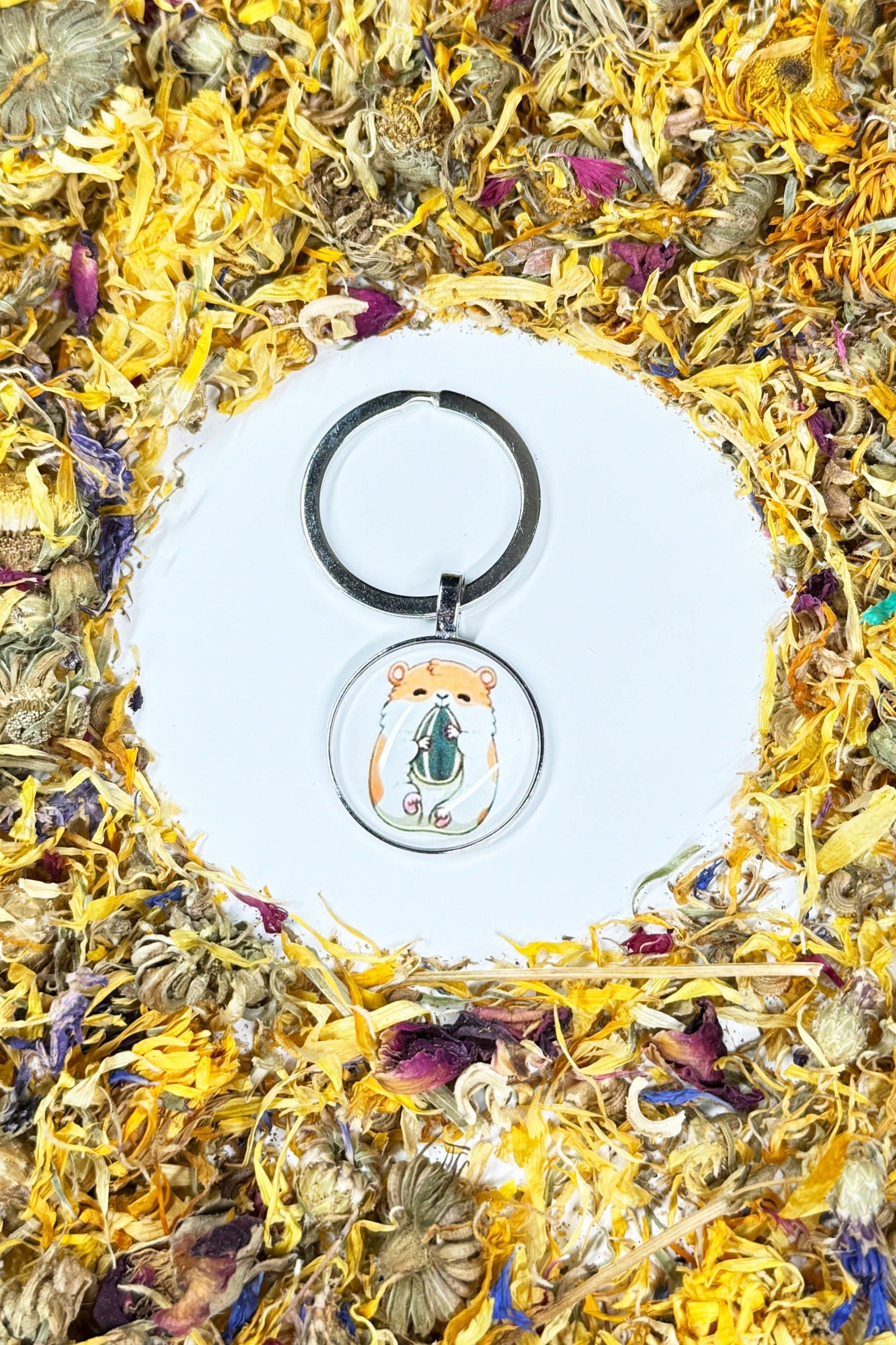 Moony Paw Hamster Keychain – adorable miniature hamster keychain for animal lovers; perfect for gifts or personal keepsakes.